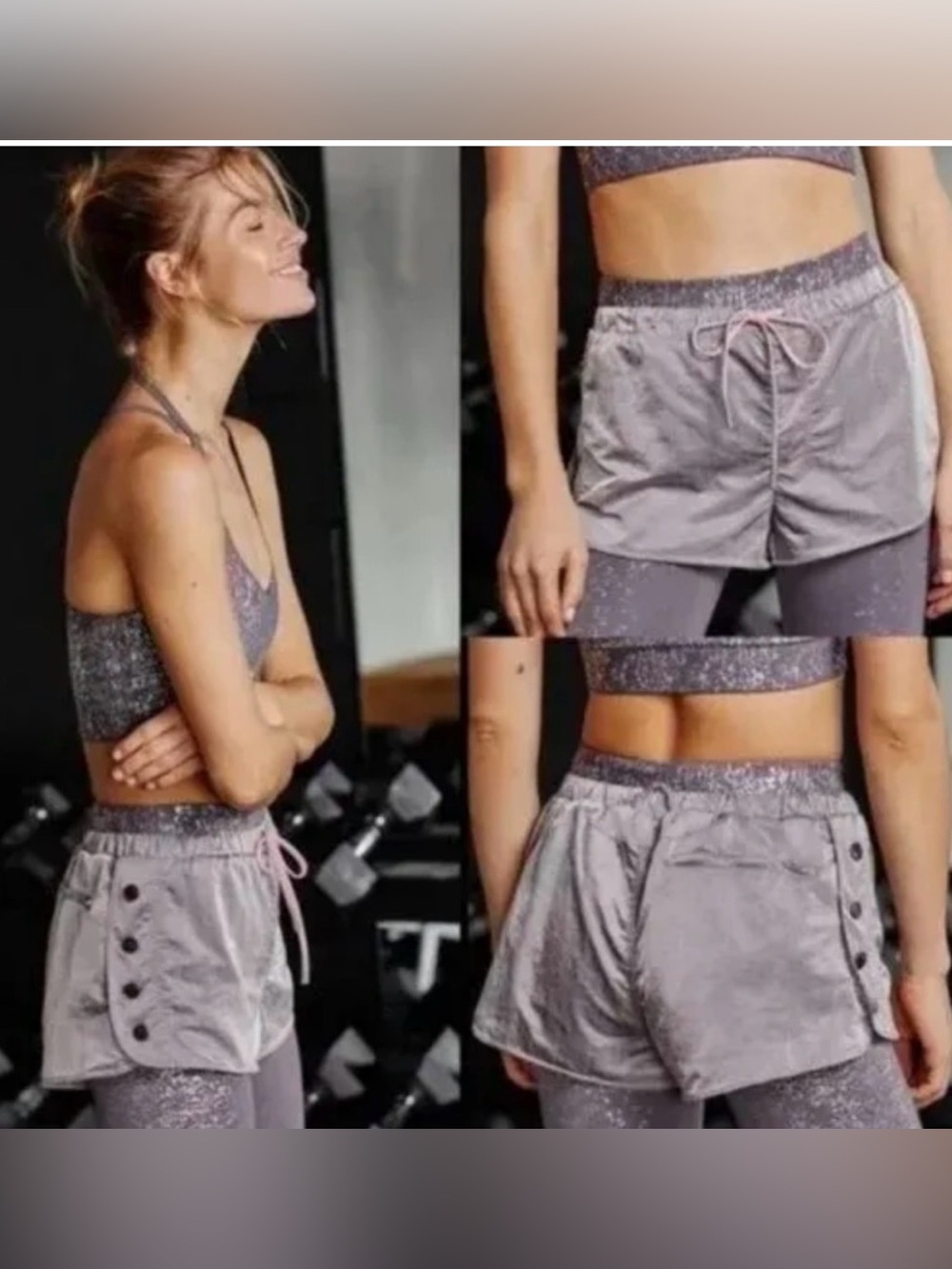 FREE PEOPLE MOVEMENT Opal Shorty Rose Dust Yoga Shorts Size:Medium
